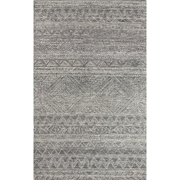 Momeni Mallorca Hand Hooked Wool Grey Area Rug 3'6 X 5'6 Momeni Mallorca Hand Hooked Wool Grey Area Rug 3'6 X 5'6